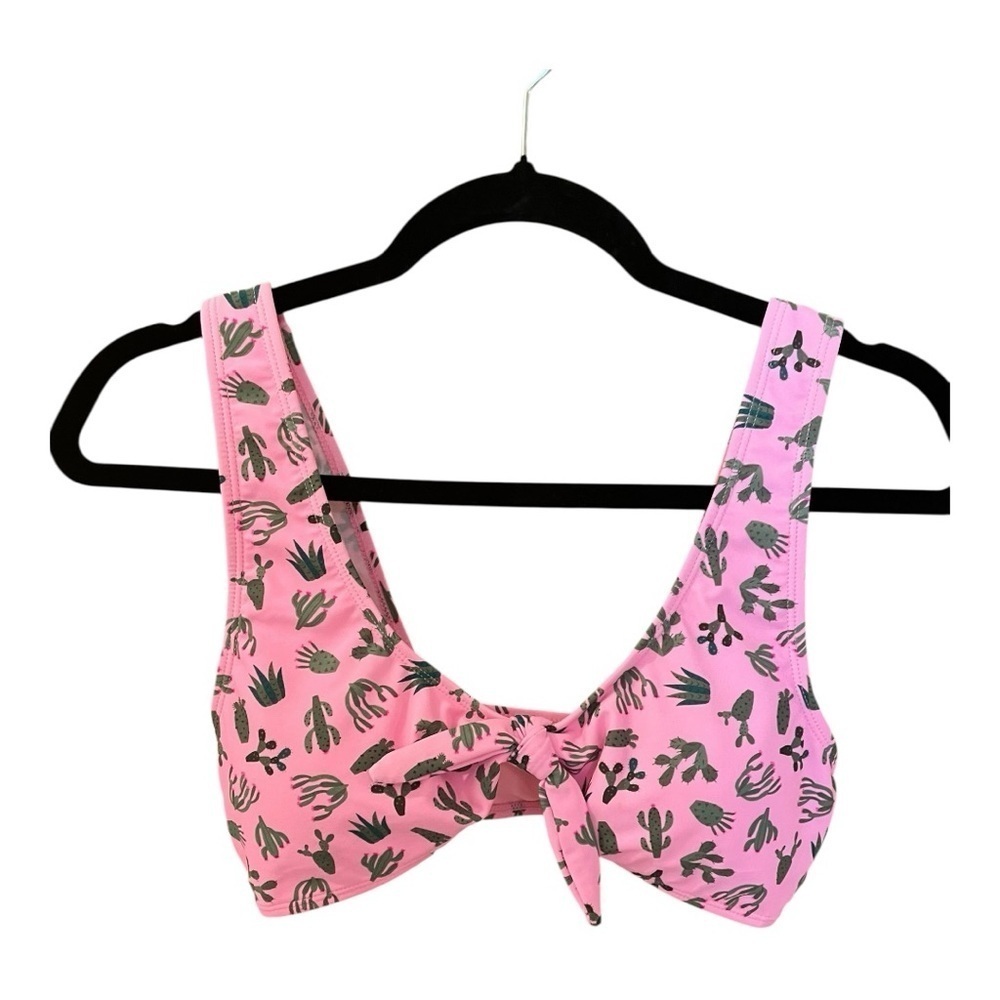 Cabana Del Sol Swimsuit Top, Size L, Pink Cactus Print, NWOT.